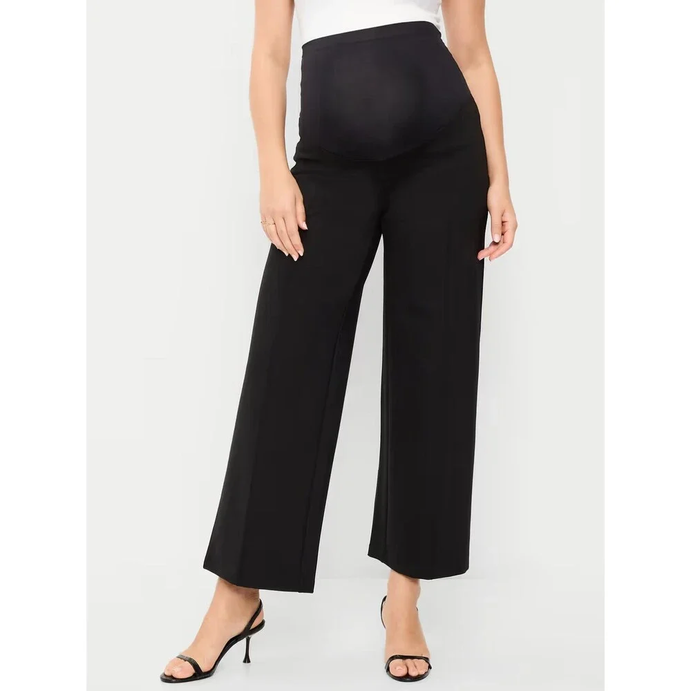 Old Navy Maternity Full-Panel Pixie Wide-Leg Pants Size XXL Black NWT